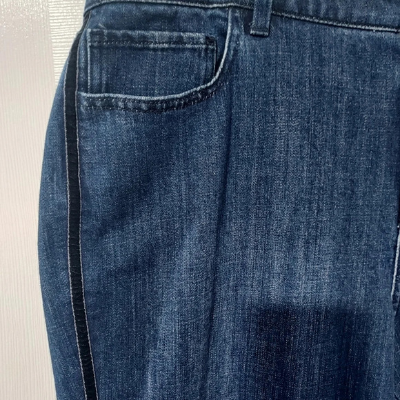 Talbots High Waist Straight Ankle Jeans - Side Ribbon Trim in Size 18WP - Picture 2 of 10